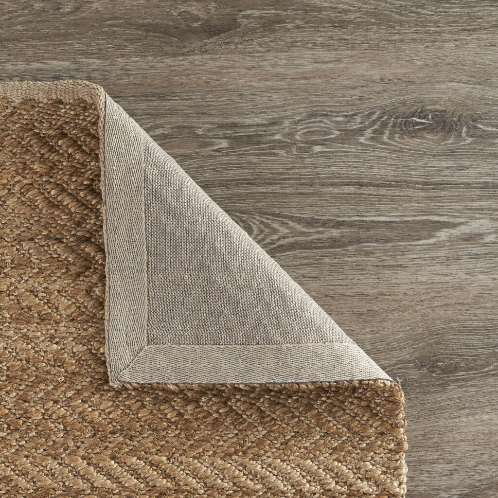 8' x 10' Natural Toned Chevron Pattern Area Rug
