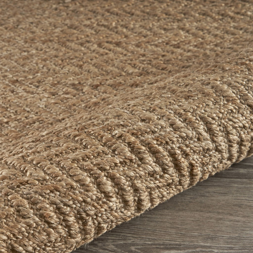 8' x 10' Natural Toned Chevron Pattern Area Rug
