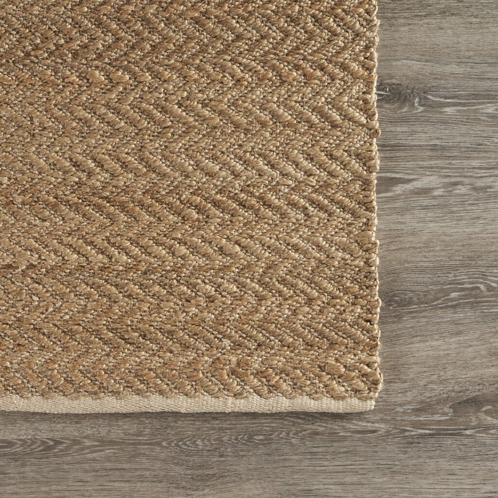 8' x 10' Natural Toned Chevron Pattern Area Rug