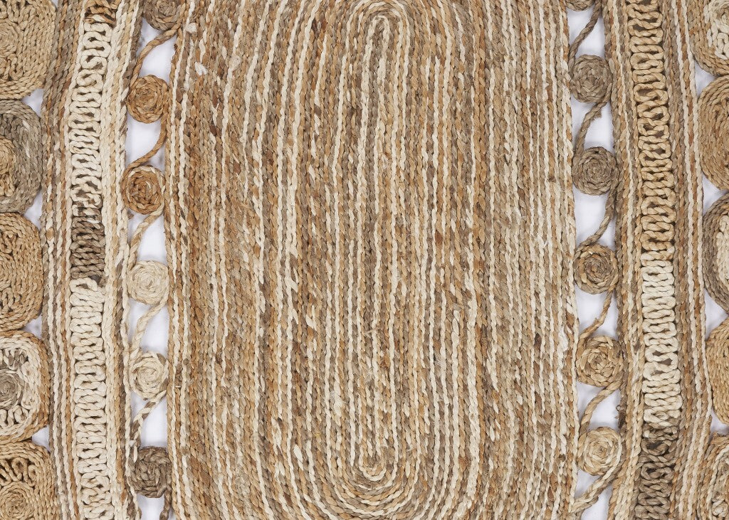 9' Oval Shaped Natural Toned Area Rug