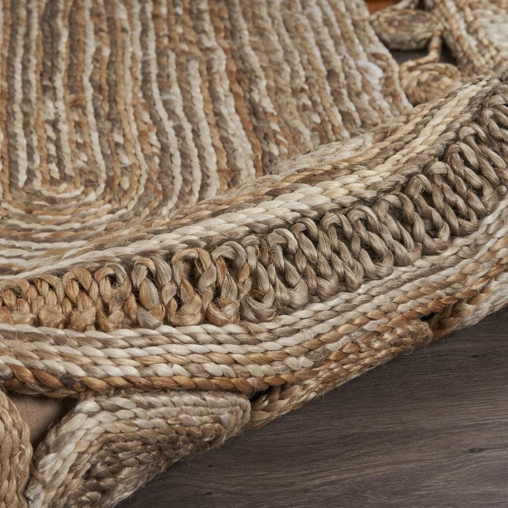 9' Oval Shaped Natural Toned Area Rug
