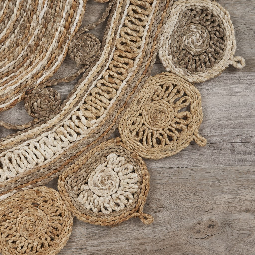 9' Oval Shaped Natural Toned Area Rug
