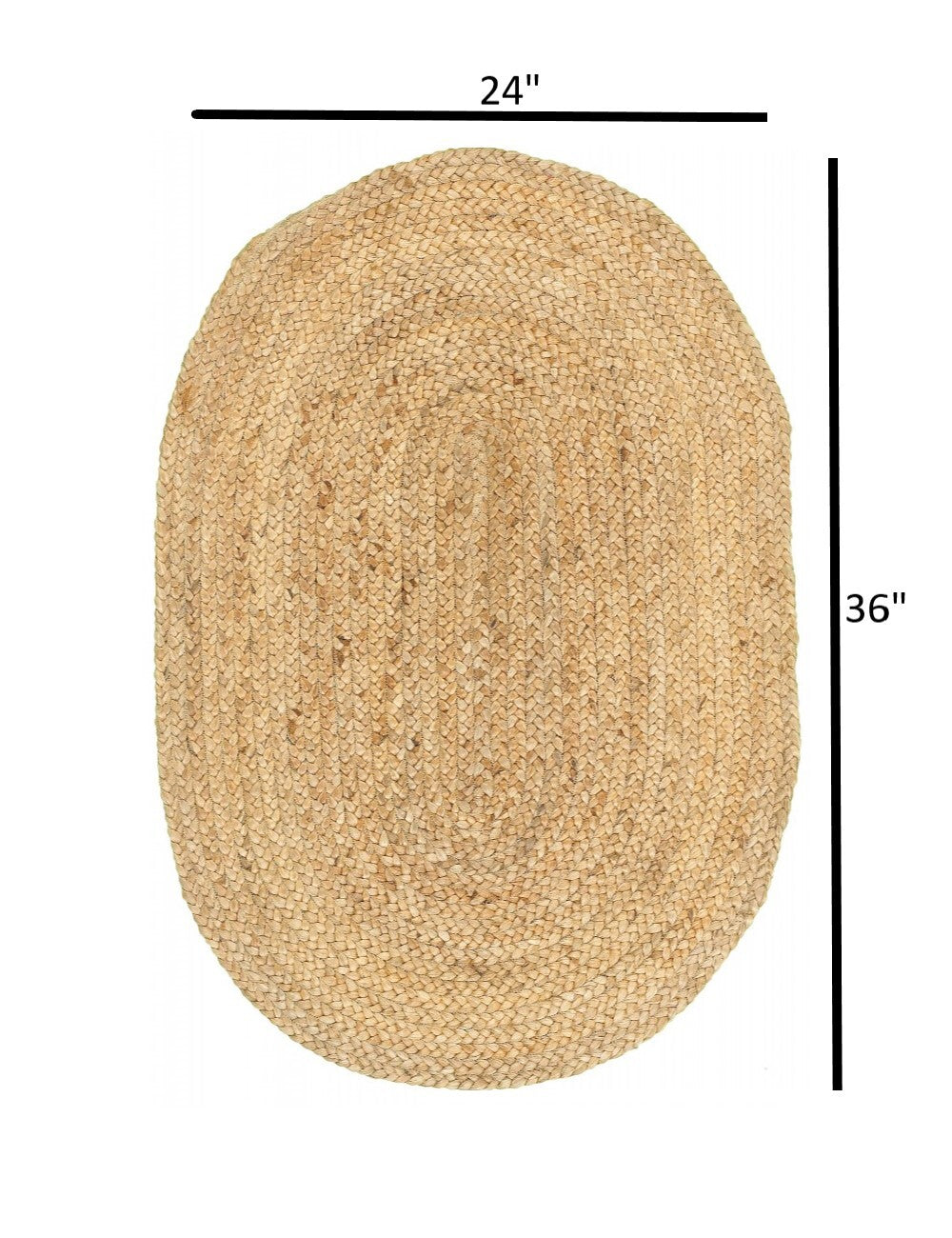 2' x 3' Soft Beige Braided Scatter Rug