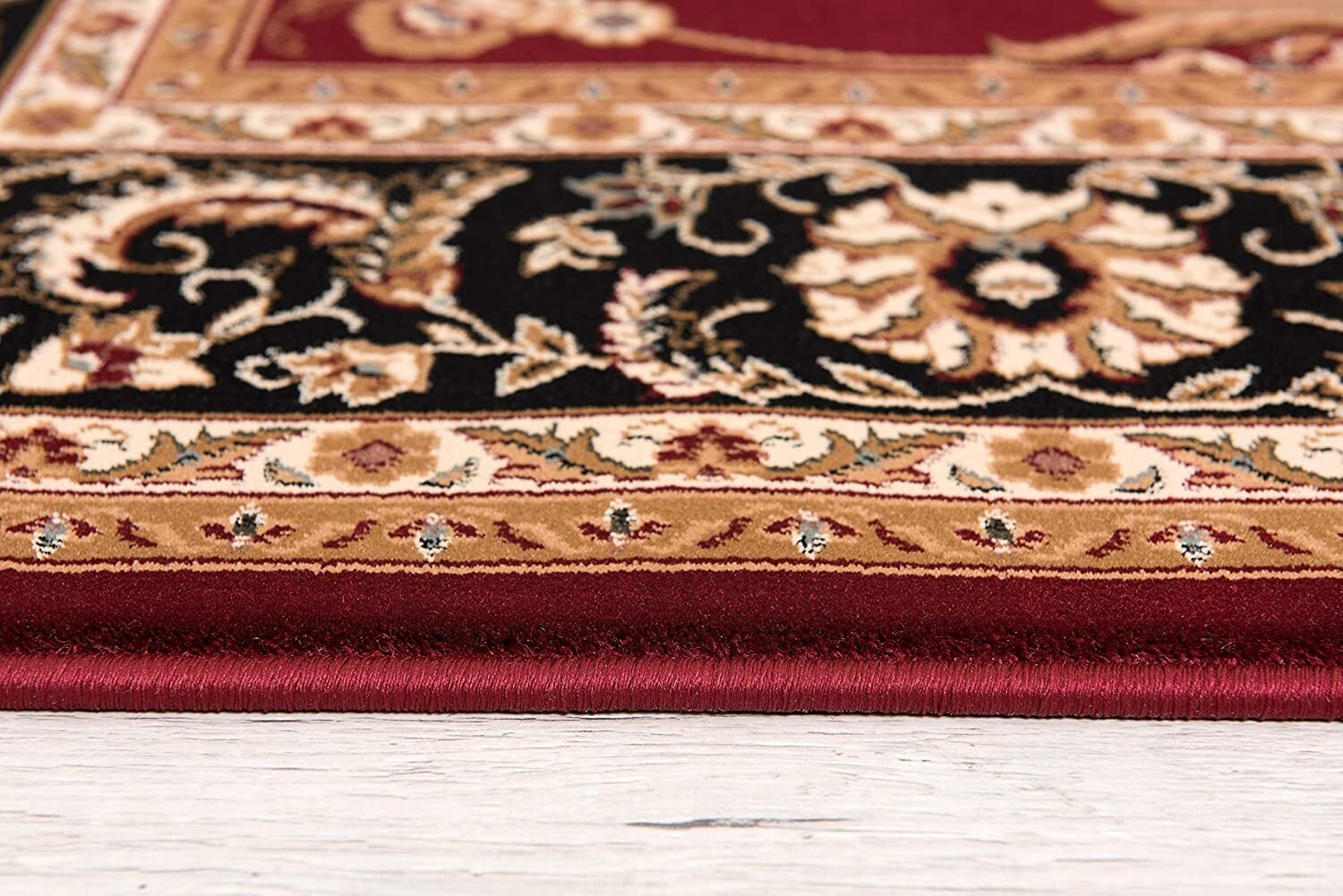 8' x 11' Red and Black Ornamental Area Rug