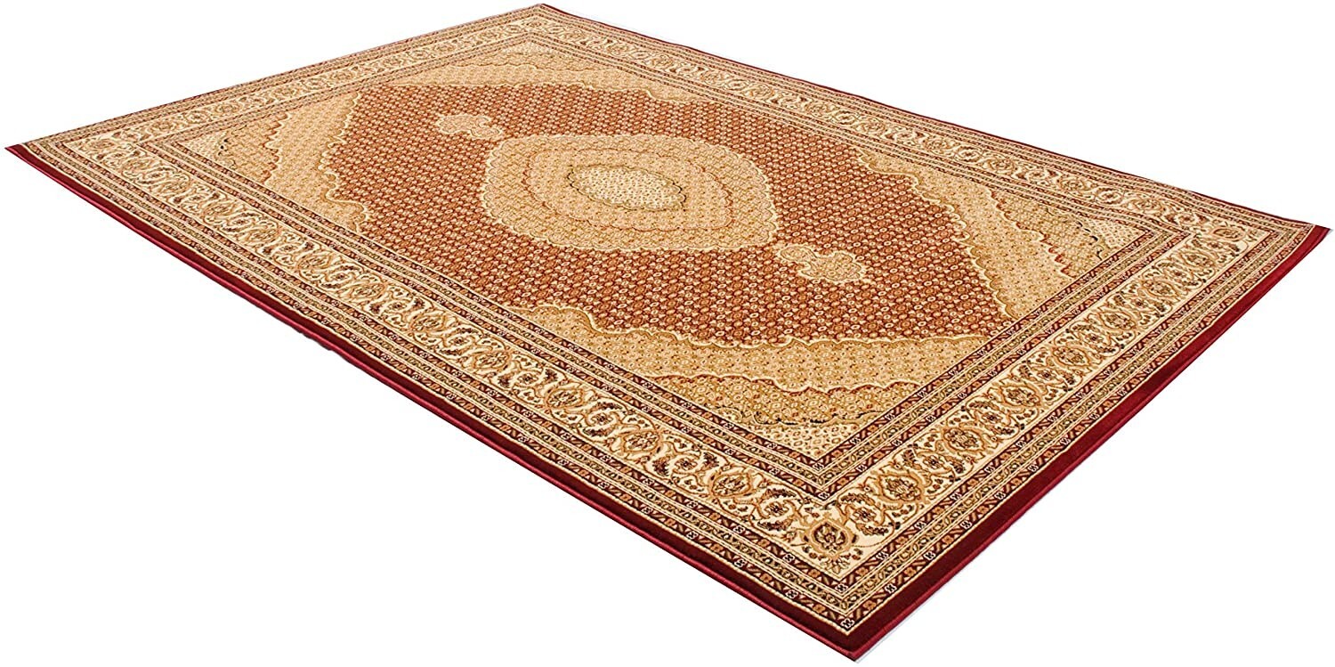 2' x 15' Red and Beige Medallion Runner Rug