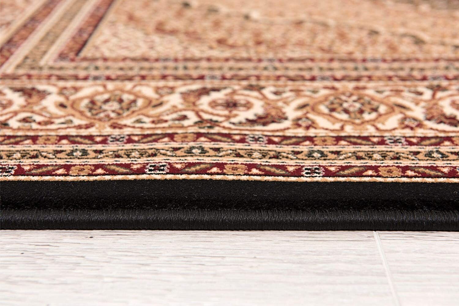7' x 9' Black and Beige Medallion Area Rug