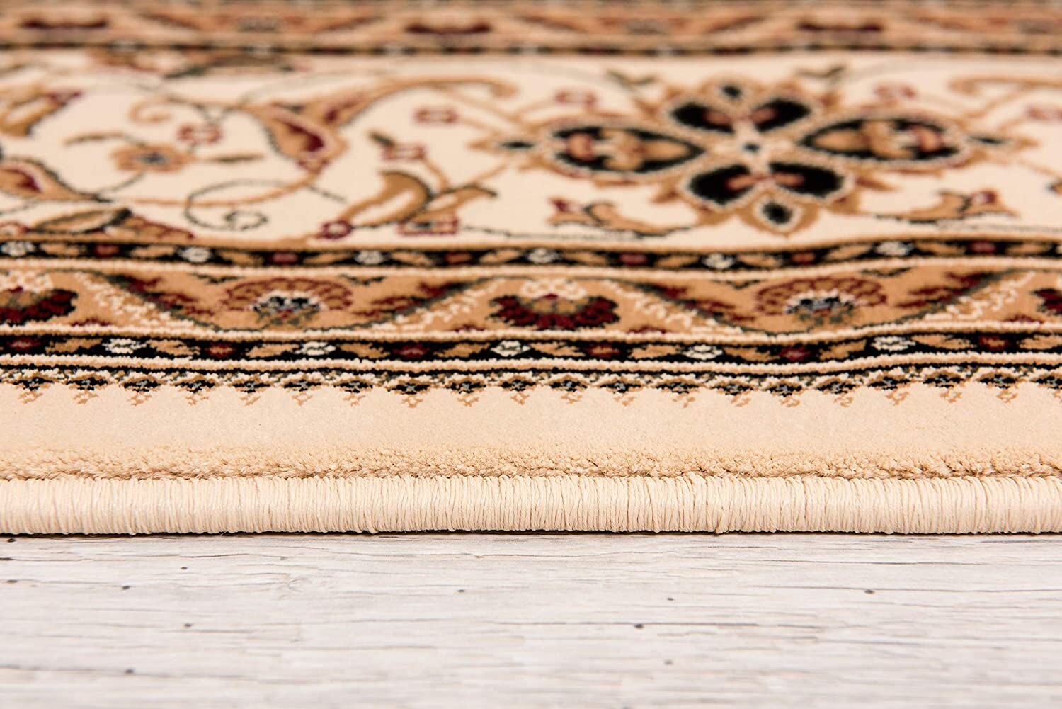 4' x 6' Cream Floral Medallion Area Rug