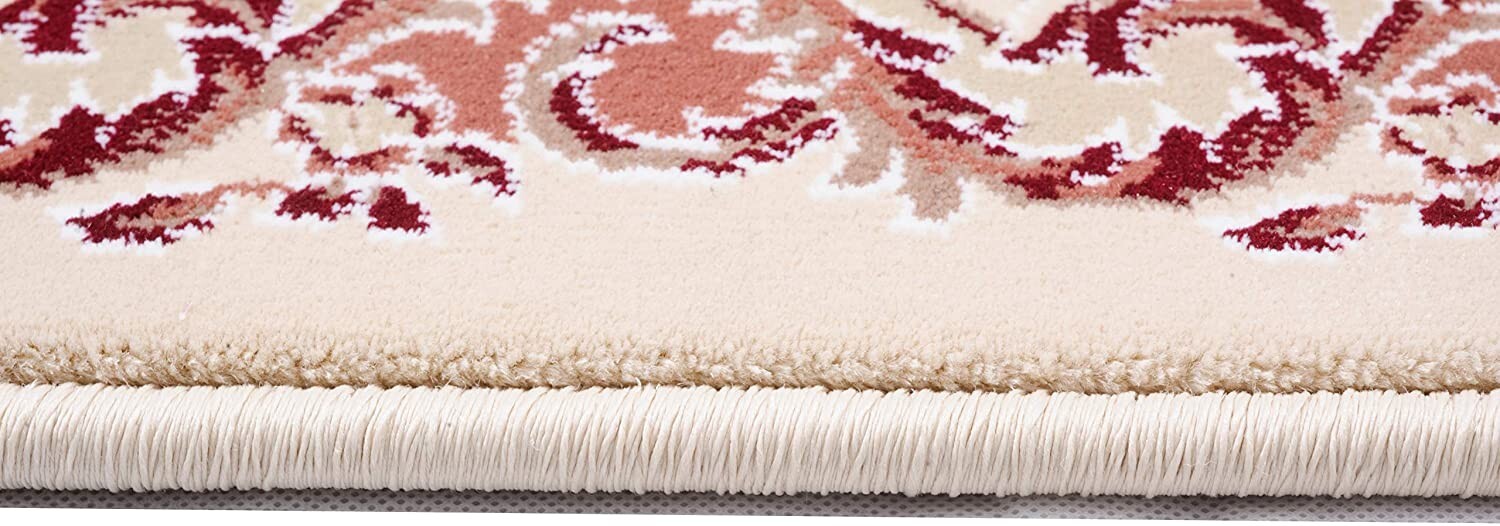 7' x 9' Cream Rose Traditional Pattern Area Rug