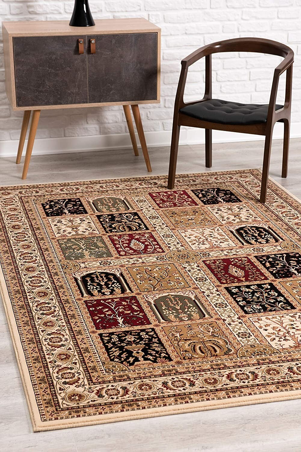 2' x 10' Cream Traditional Decorative Runner Rug