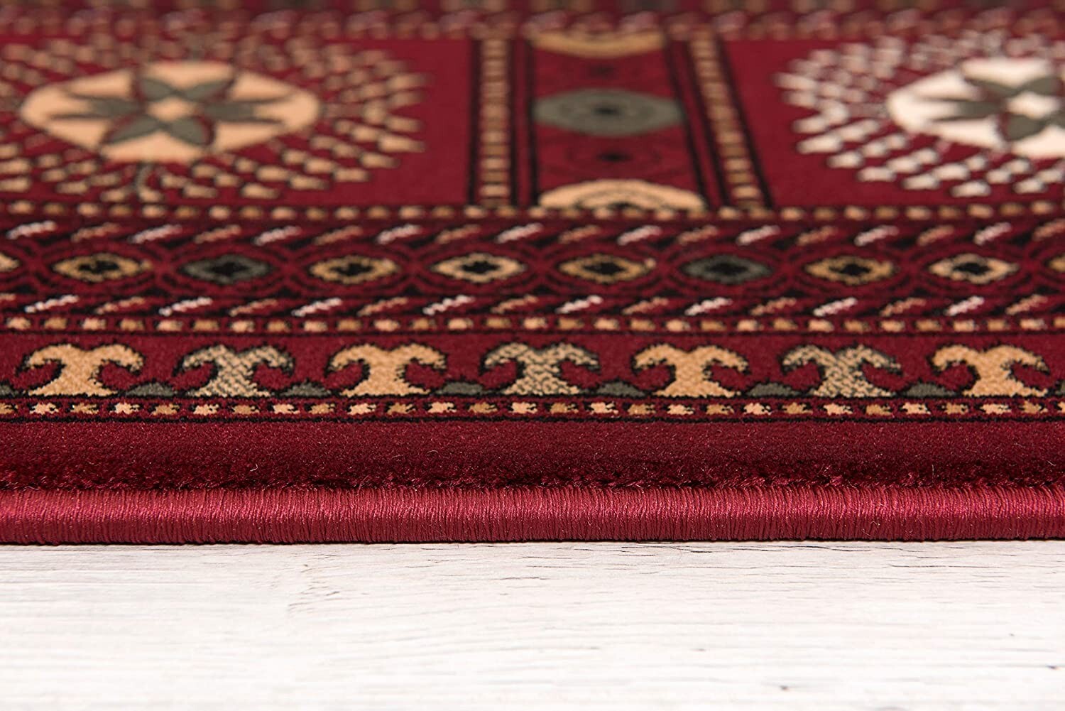 3' x 8' Red Eclectic Geometric Pattern Runner Rug