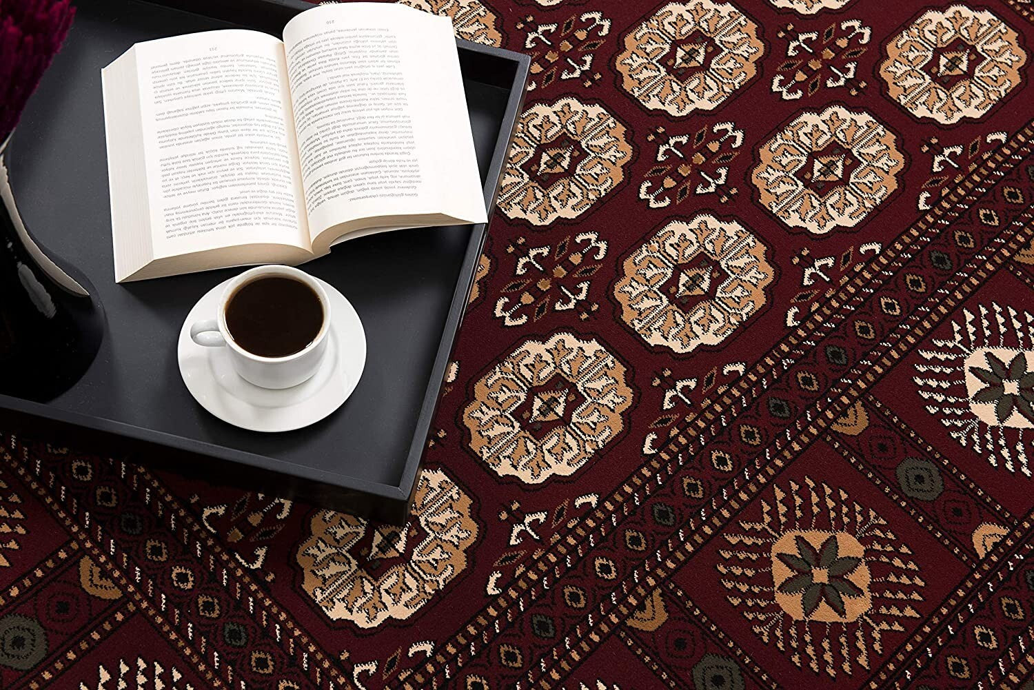 4' x 6' Red Eclectic Geometric Pattern Area Rug