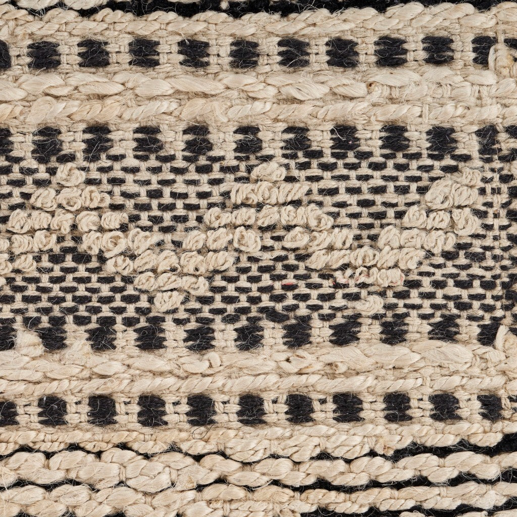 9' x 12' Black and Blush Chevron Stripe Area Rug