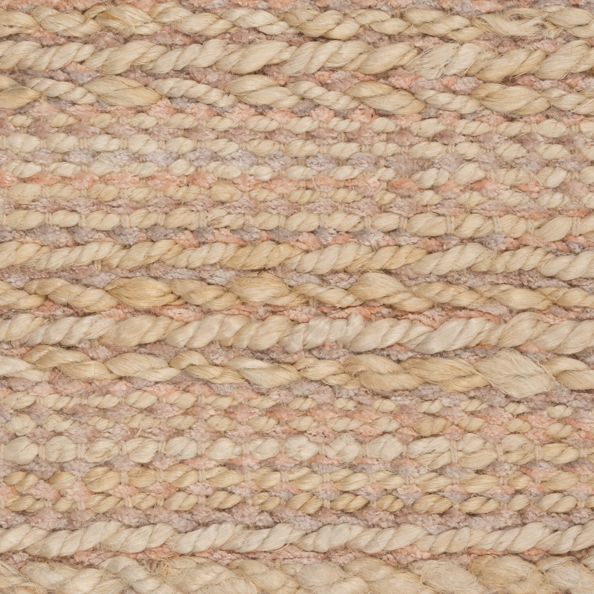 8' x 10' Blush Pink Textured Jute Area Rug