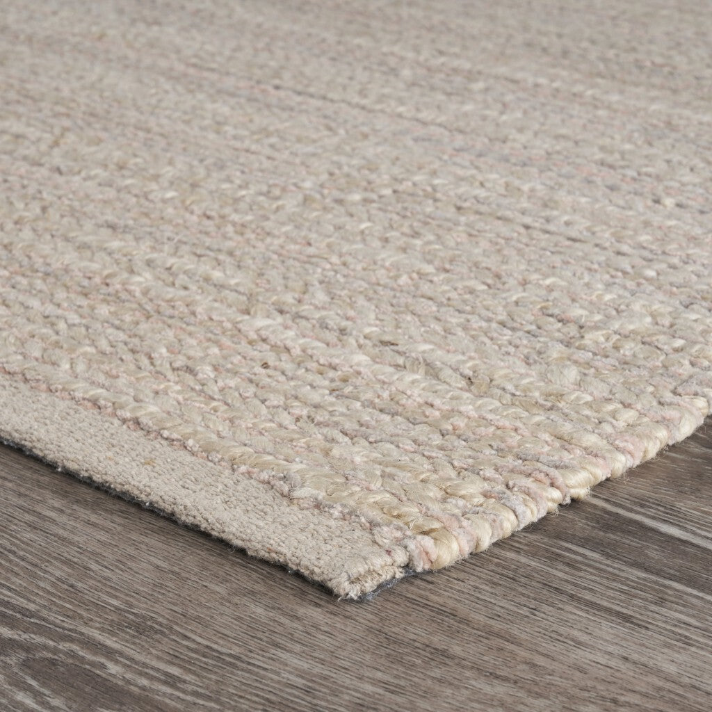 8' x 10' Blush Pink Textured Jute Area Rug