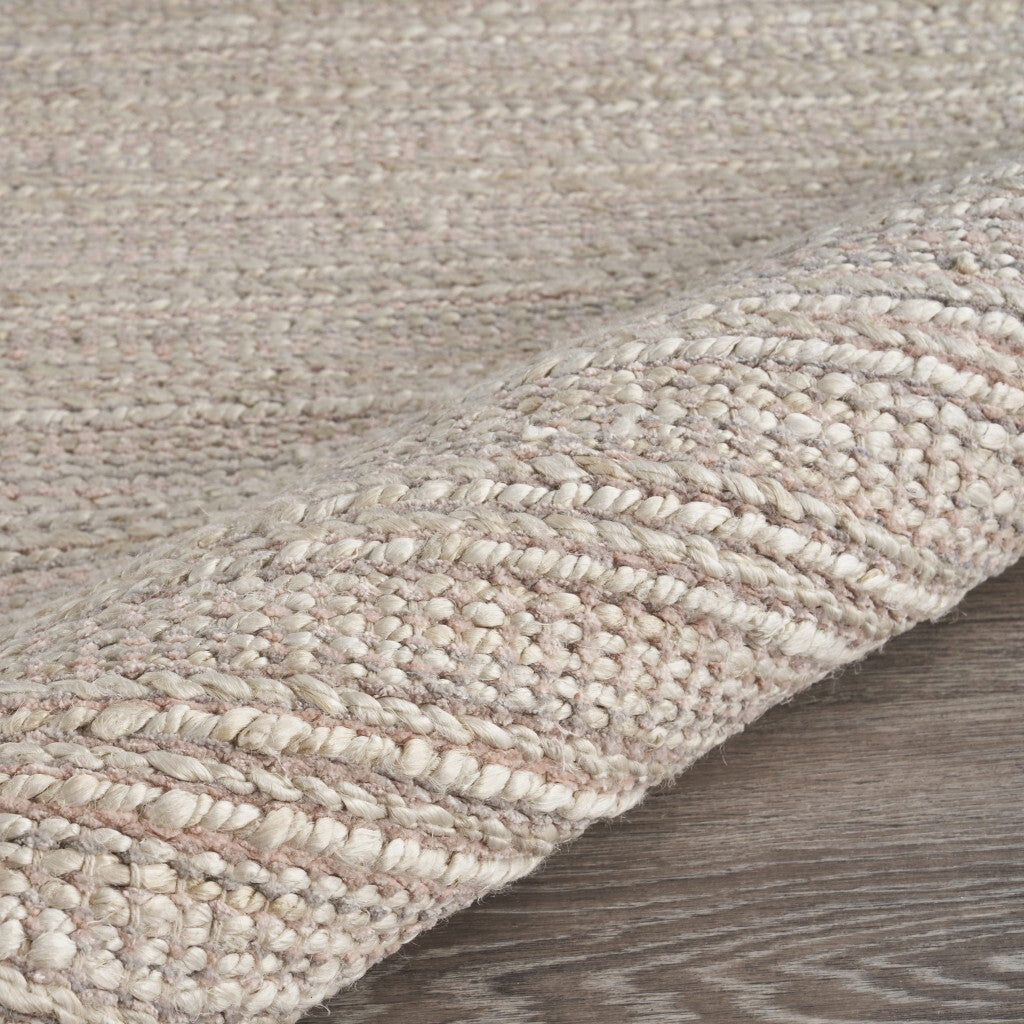8' x 10' Blush Pink Textured Jute Area Rug