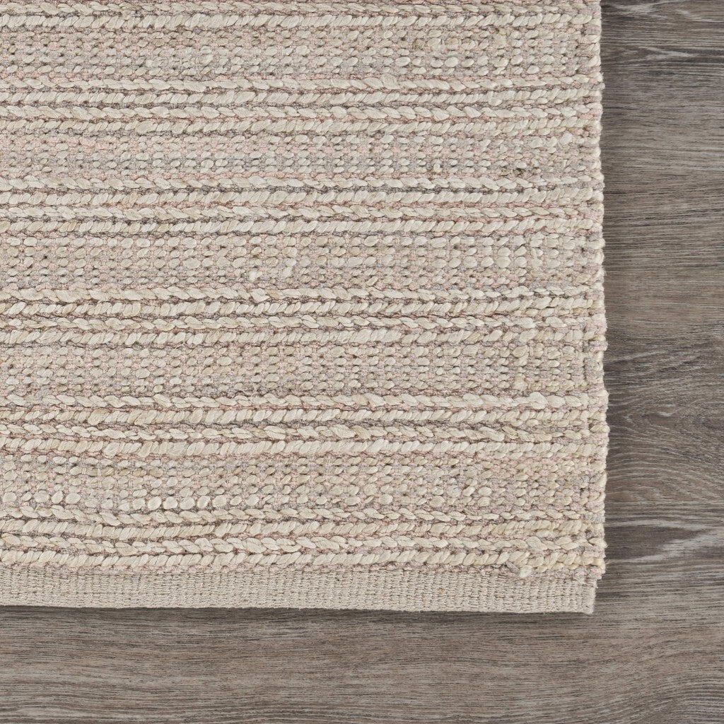 8' x 10' Blush Pink Textured Jute Area Rug