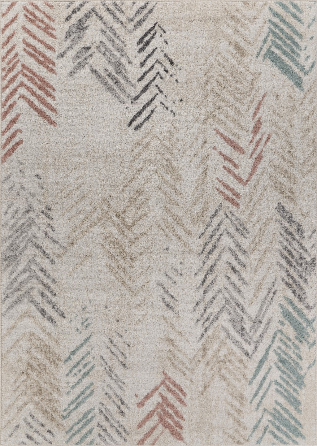 5' x 7' Ivory Eclectic Arrows Area Rug