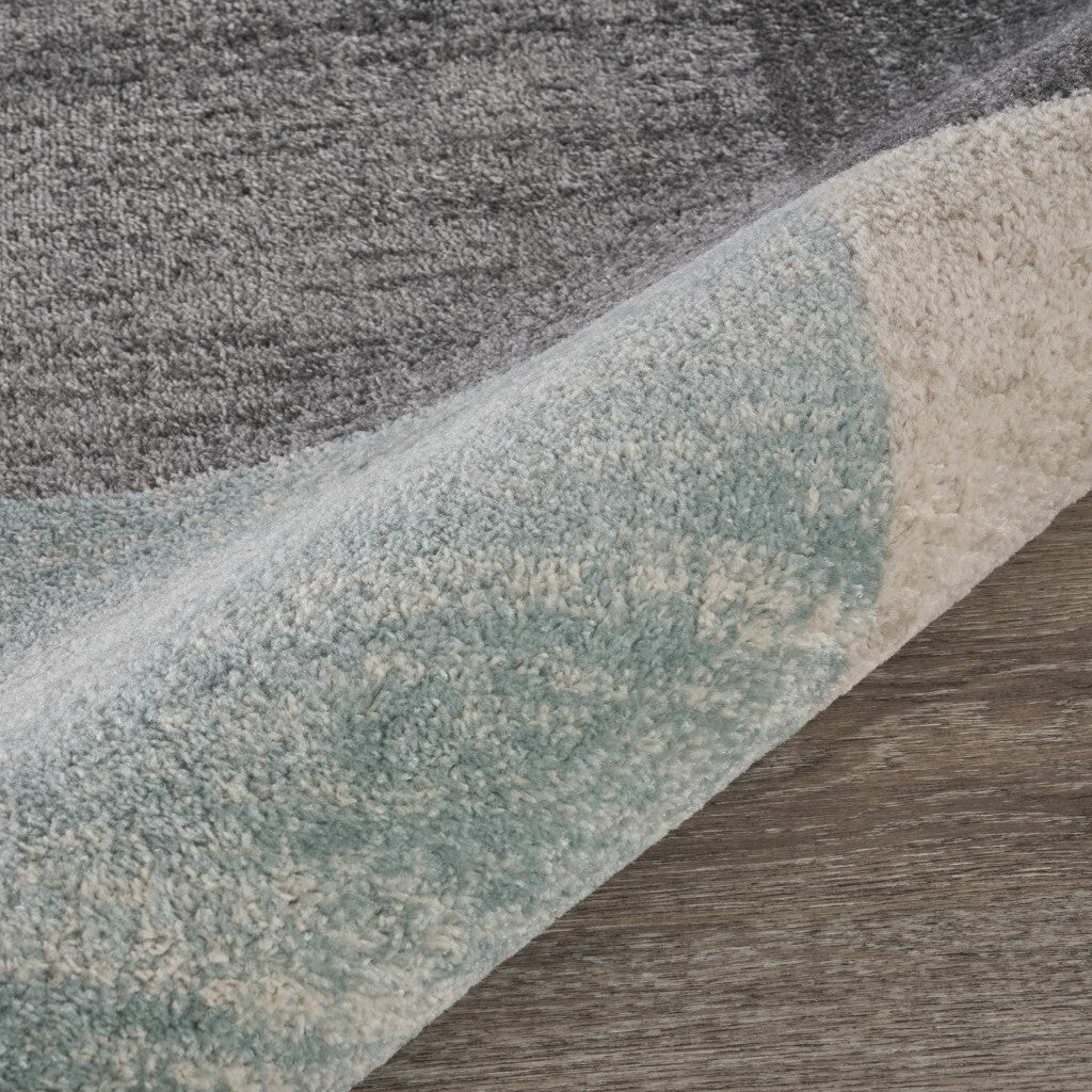 8' x 10' Beige and Black Modern Blocks Area Rug