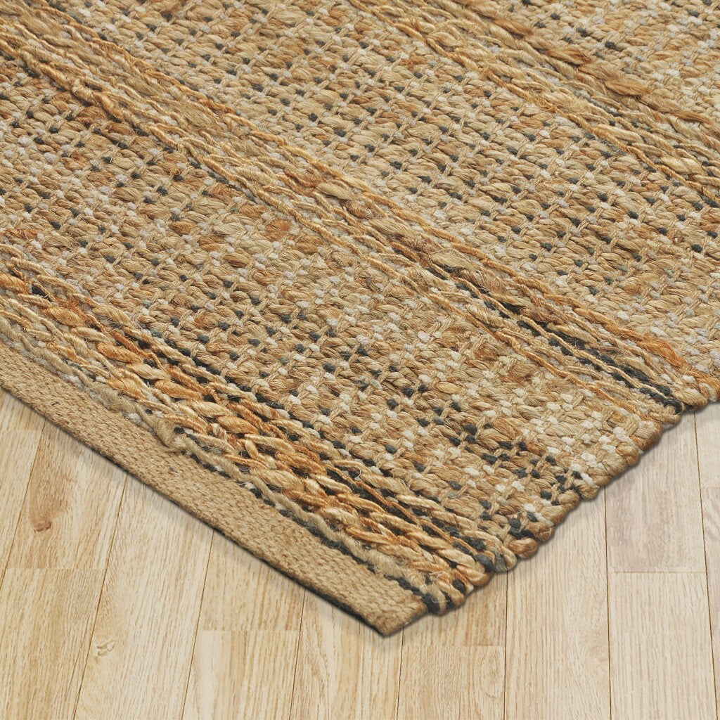 8' x 10' Tan and Gray Intricately Handwoven Area Rug