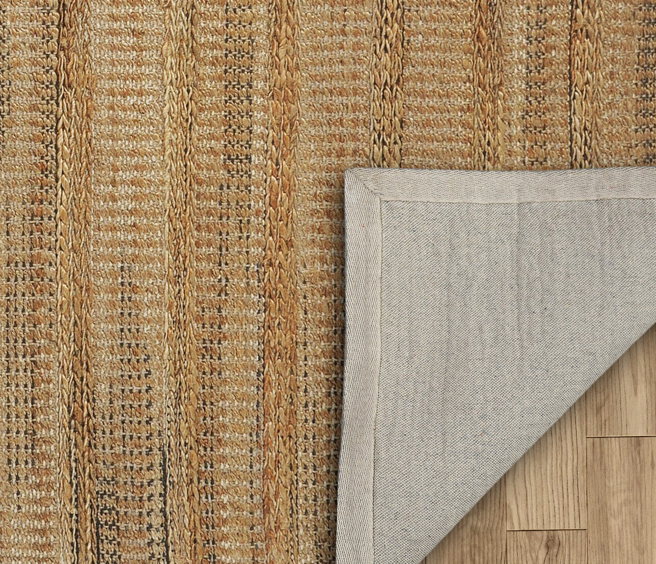 8' x 10' Tan and Gray Intricately Handwoven Area Rug