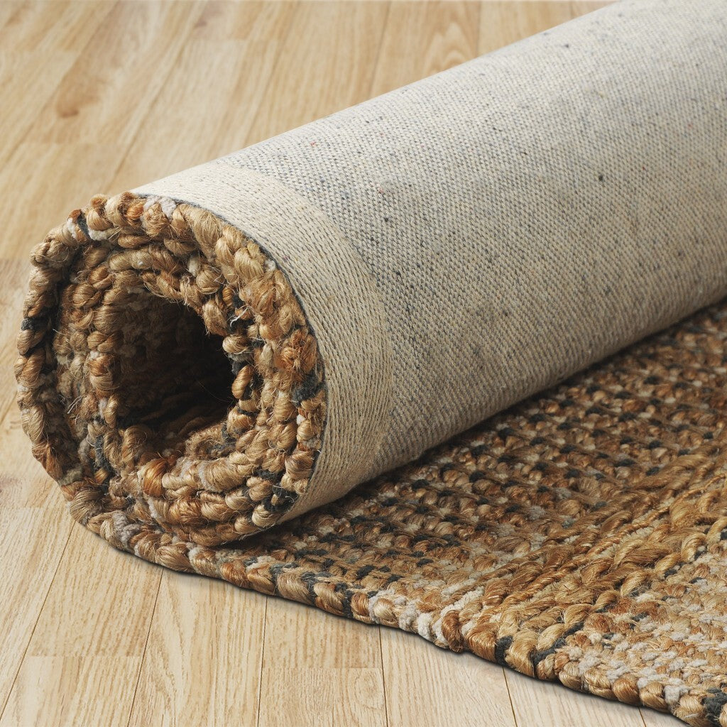 8' x 10' Tan and Gray Intricately Handwoven Area Rug