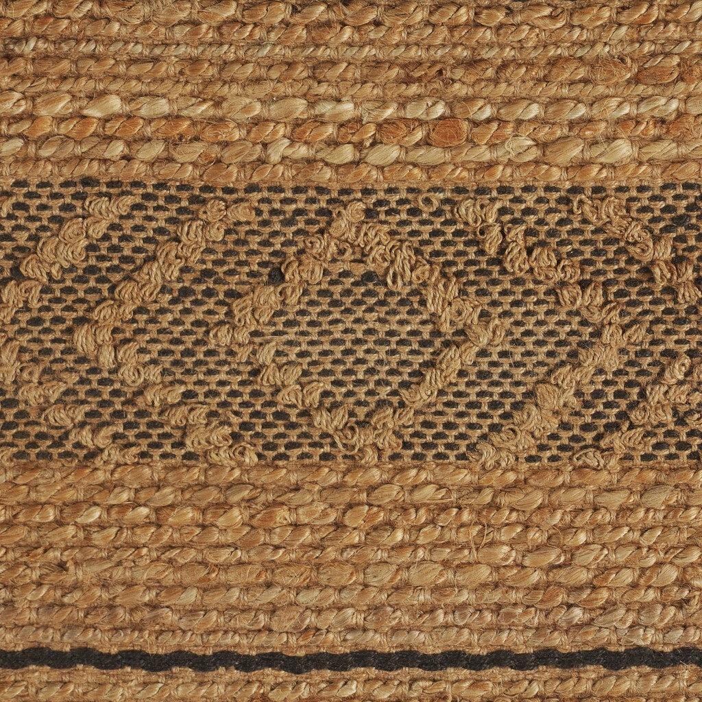 8' x 10' Tan and Gray Bohemian Striped Area Rug