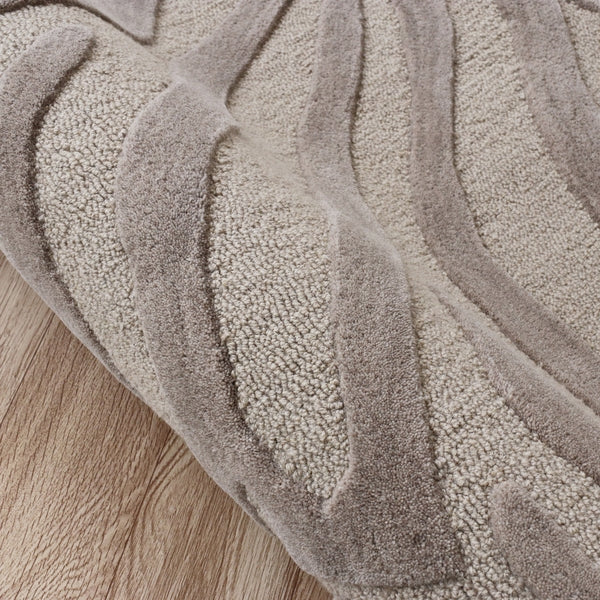8' Round Taupe Zebra Pattern Area Rug