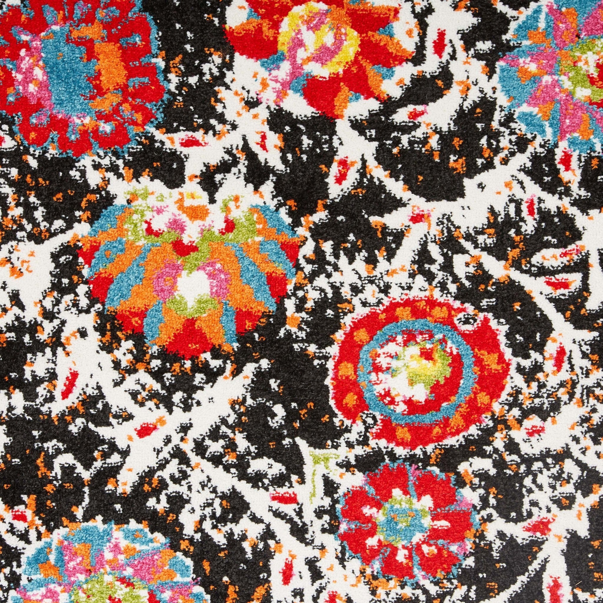 5' x 7' Black Radiant Floral Imagination Area Rug