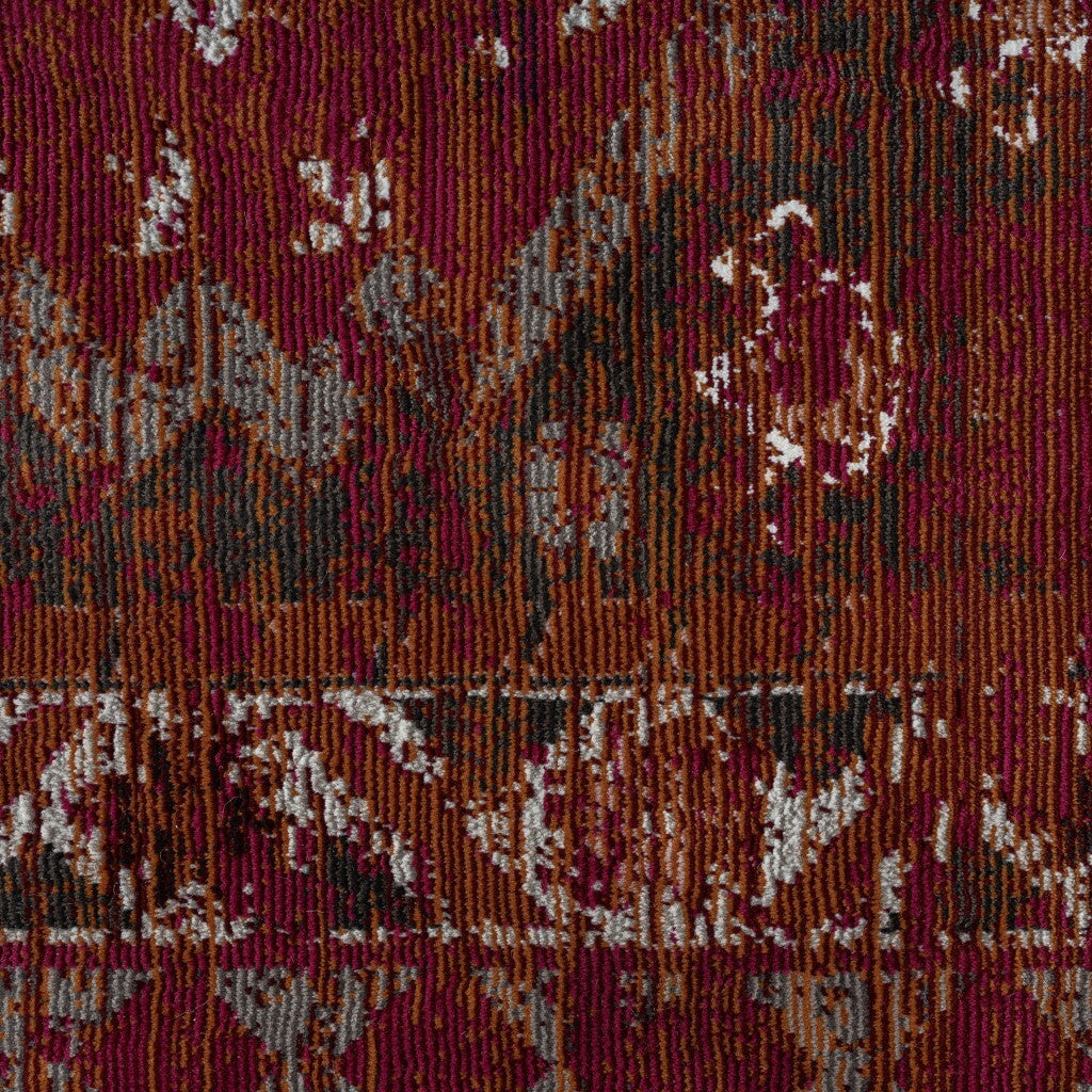 5' x 8' Deep Red Traditional Area Rug