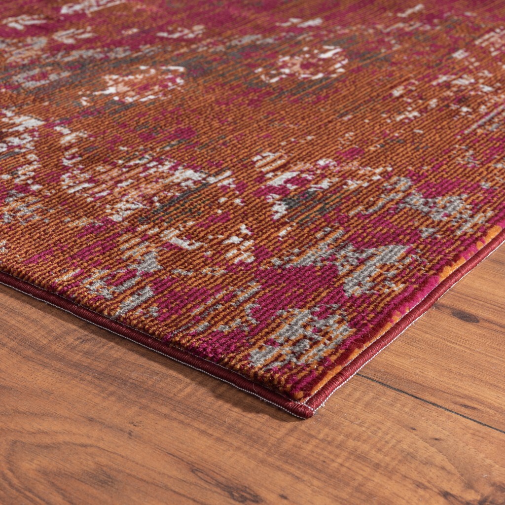 5' x 8' Deep Red Traditional Area Rug