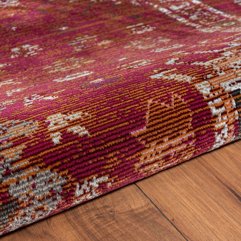 5' x 8' Deep Red Traditional Area Rug