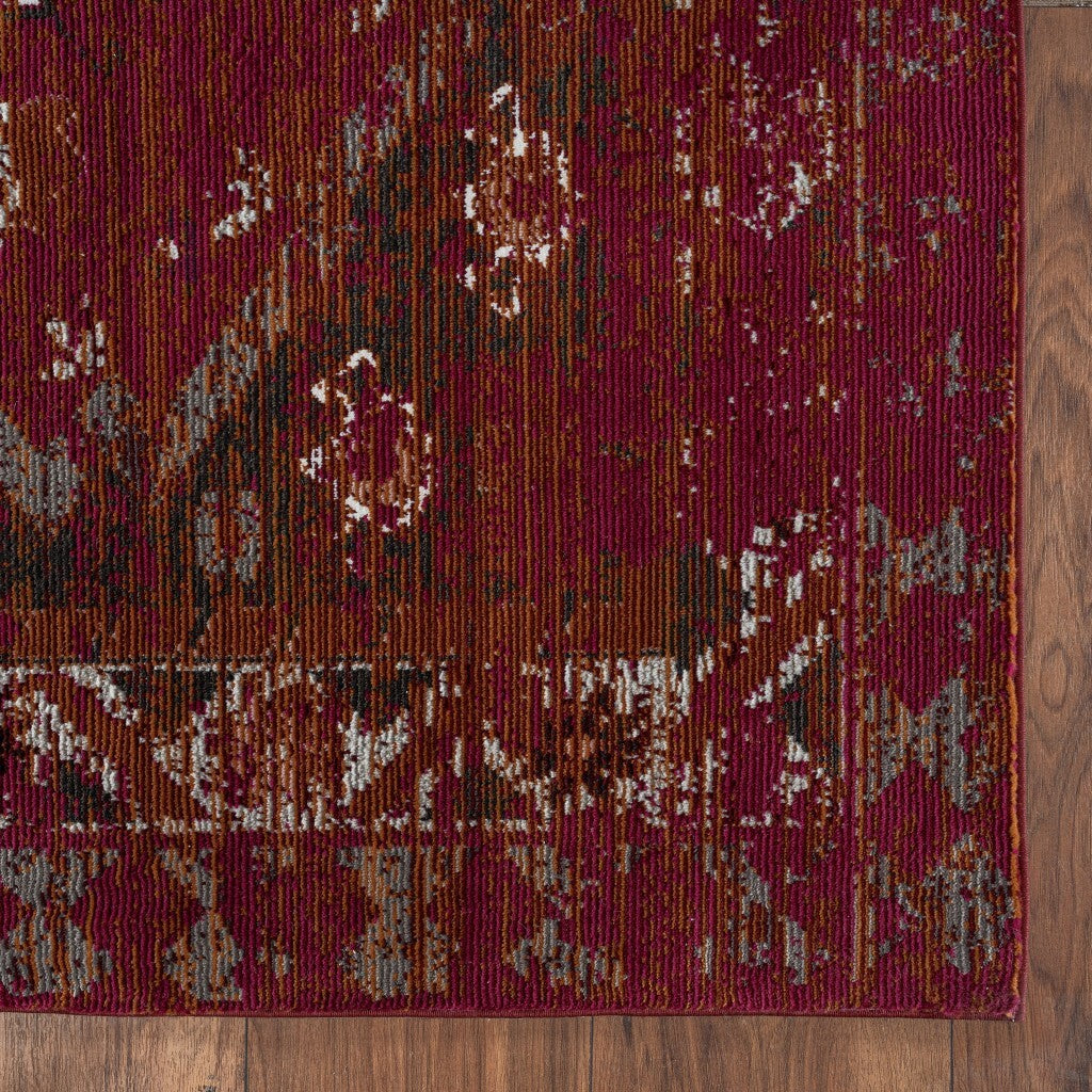 5' x 8' Deep Red Traditional Area Rug