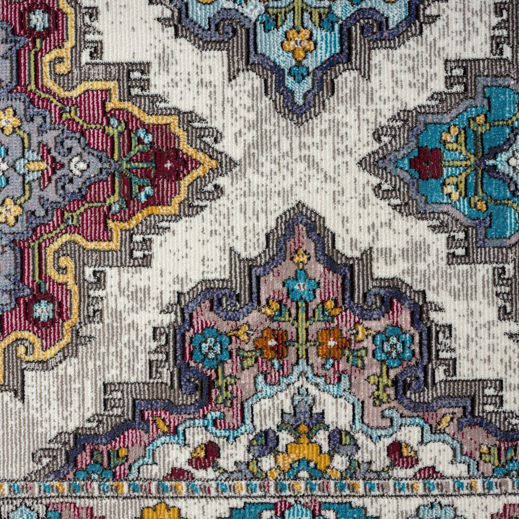 8' x 10' Blue Traditional Floral Motifs Area Rug