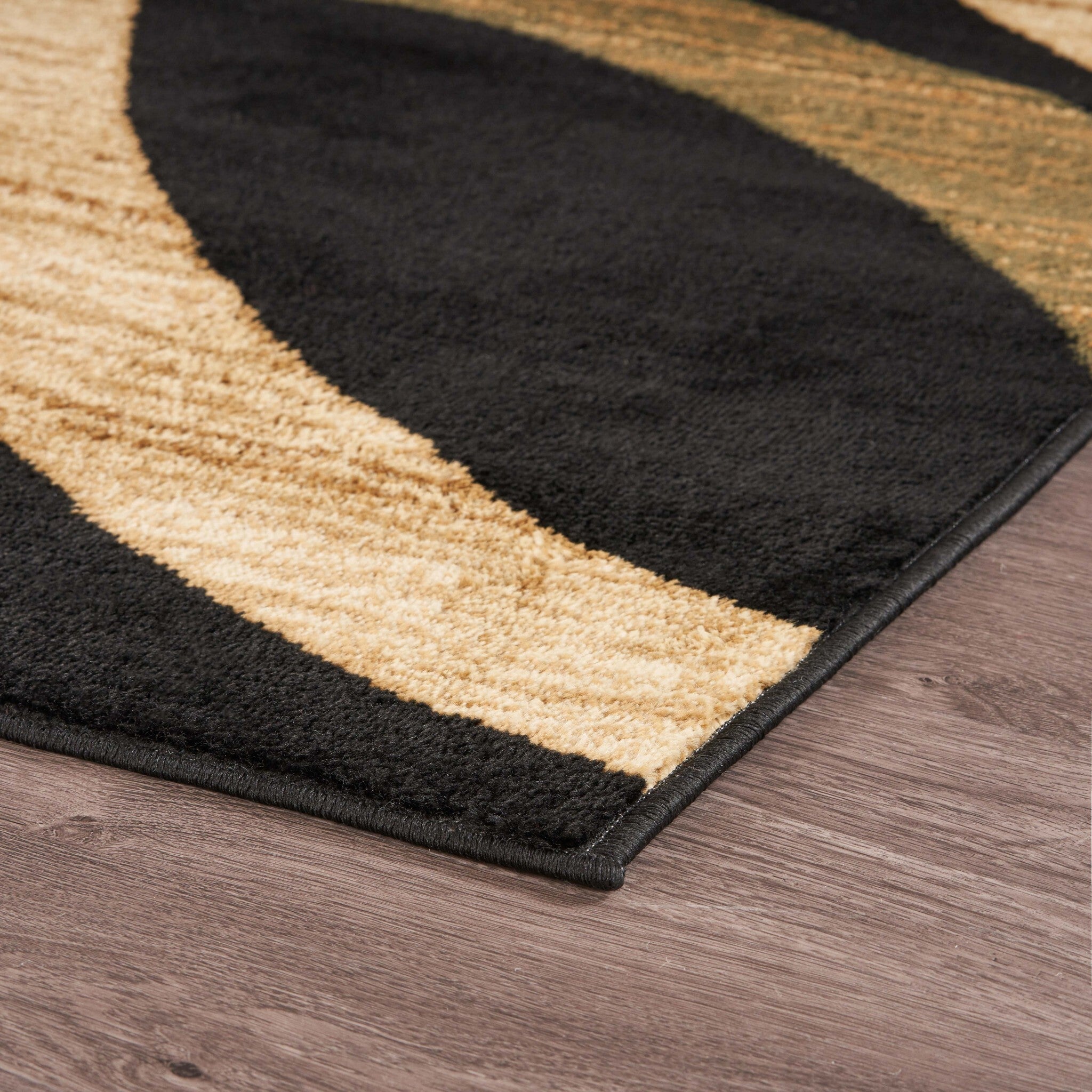 8' x 10' Black Abstract Geometric Area Rug