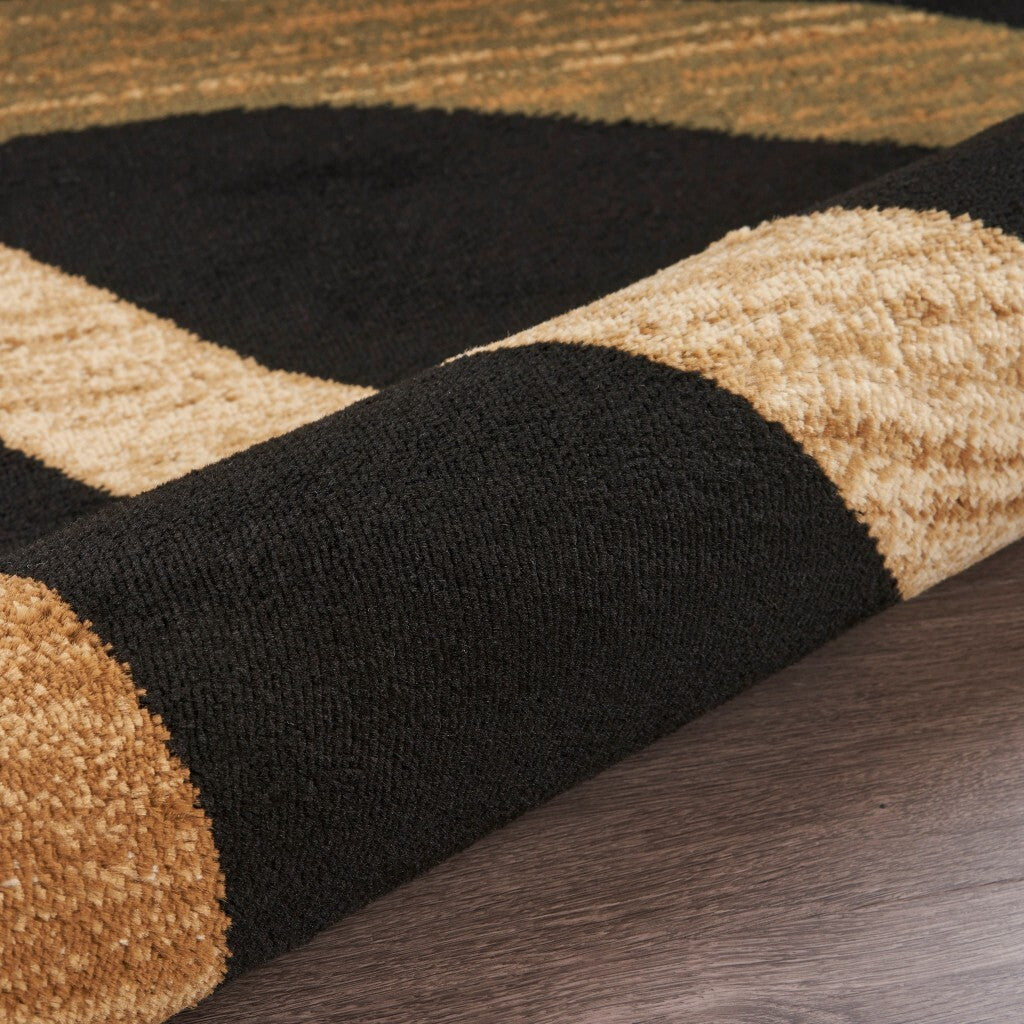 8' x 10' Black Abstract Geometric Area Rug