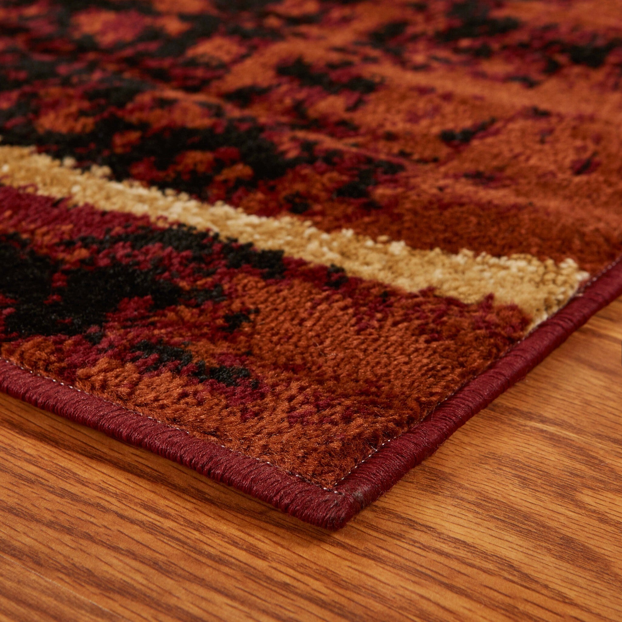 8' x 10' Red and Brown Geometric Area Rug
