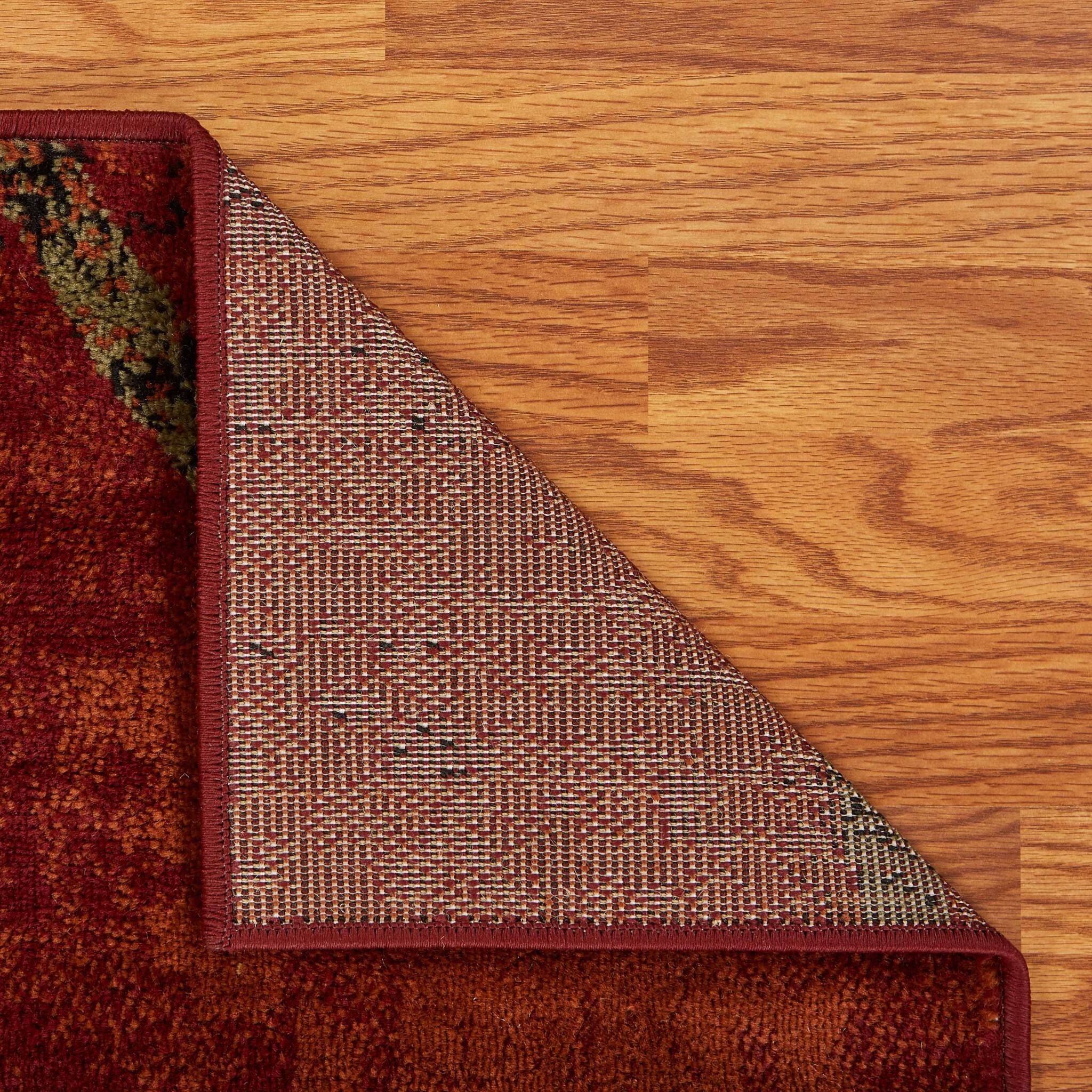 8' x 10' Red and Brown Geometric Area Rug