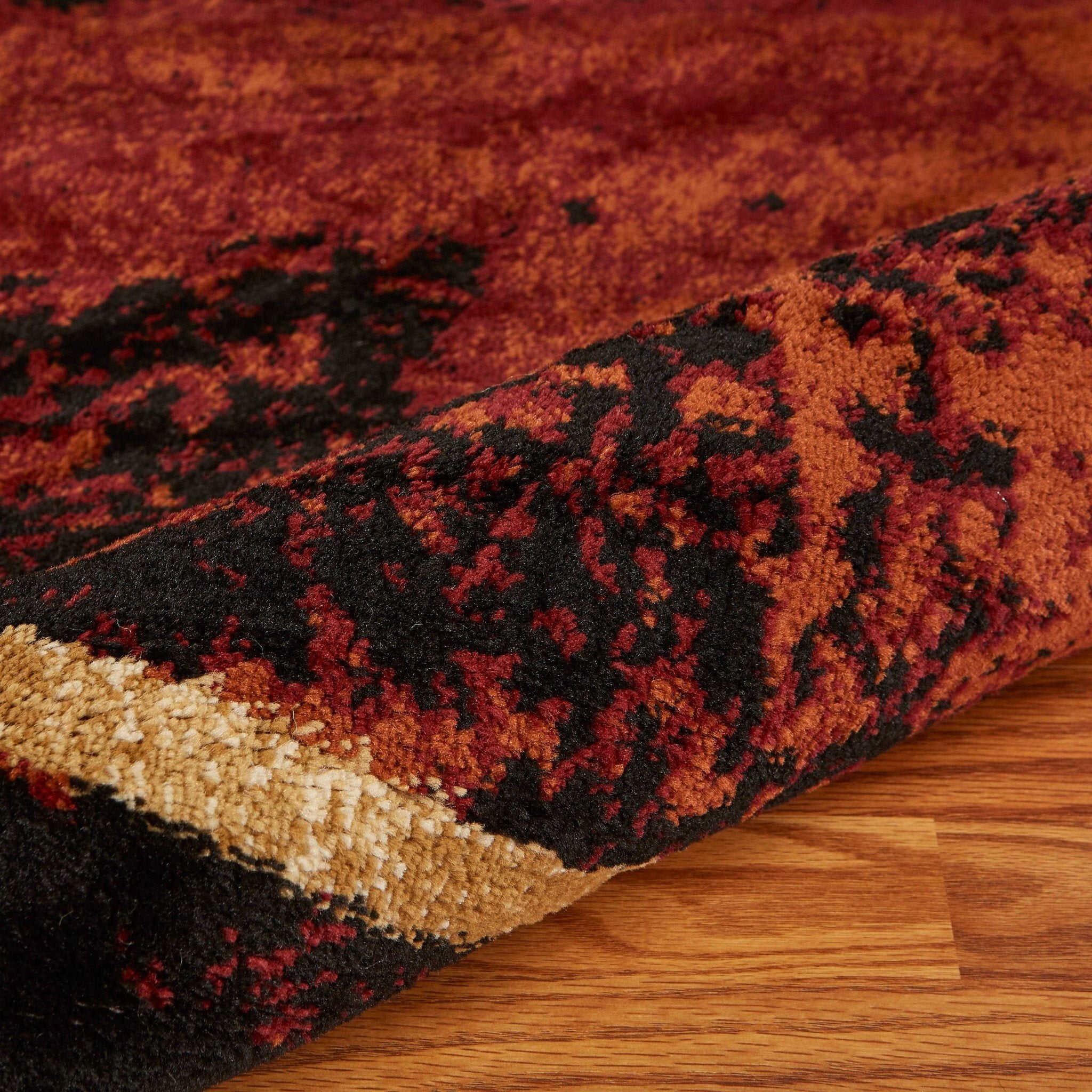 8' x 10' Red and Brown Geometric Area Rug