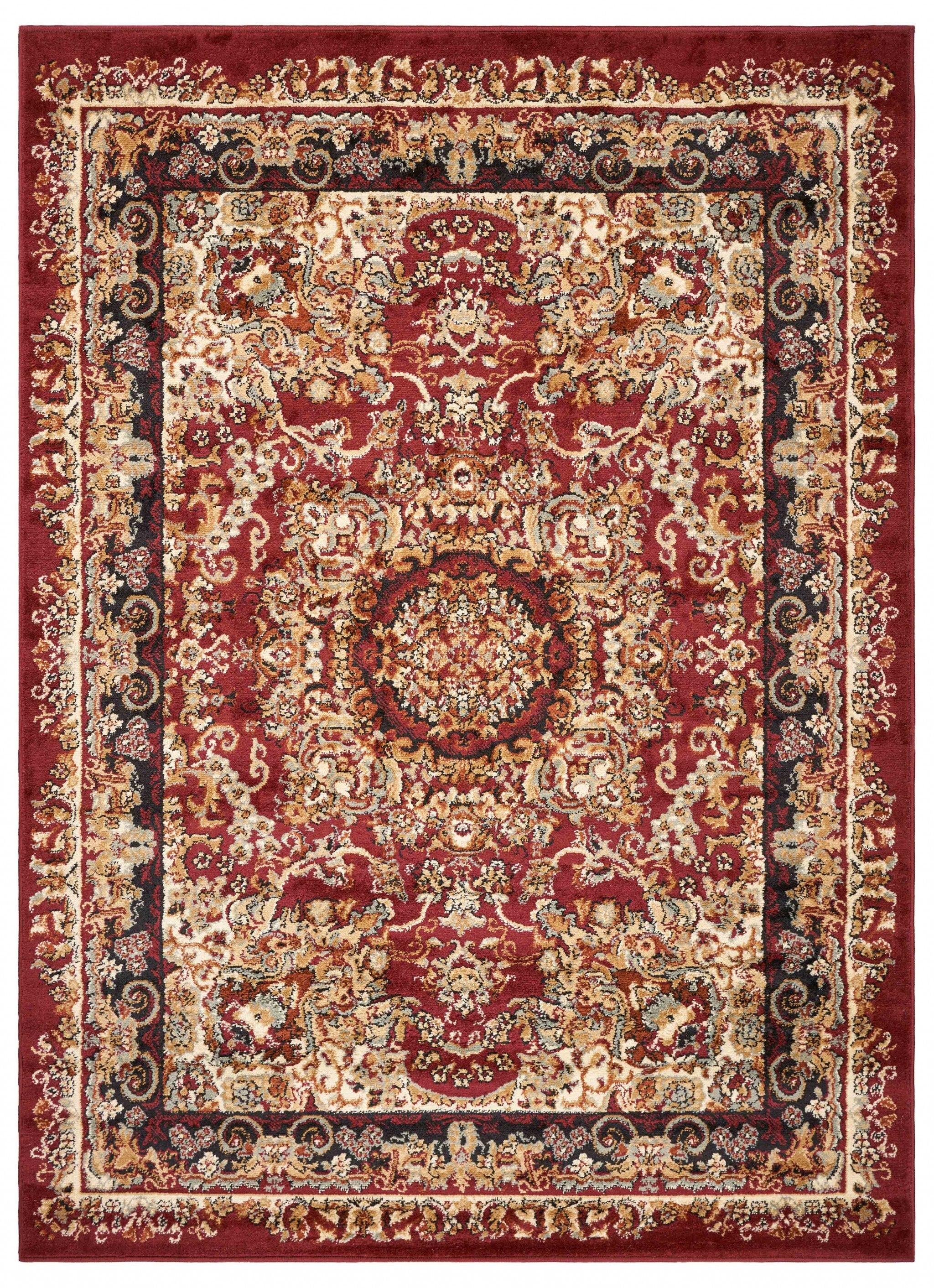 5' x 7' Red Royal Medallion Area Rug