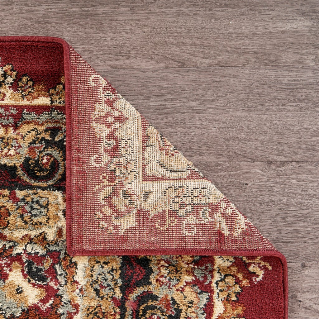 5' x 7' Red Royal Medallion Area Rug