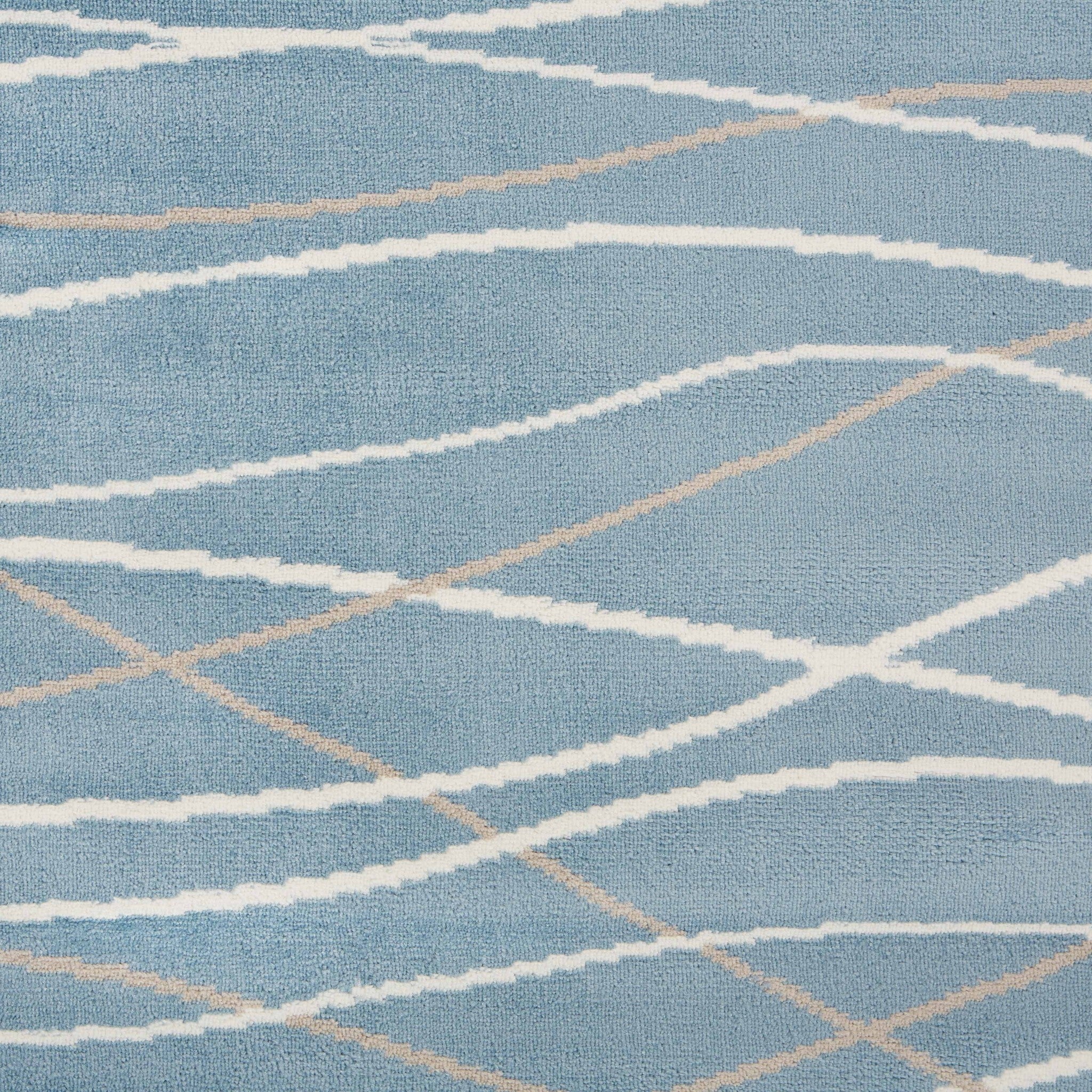 8' x 10' Blue Contemporary Waves Area Rug