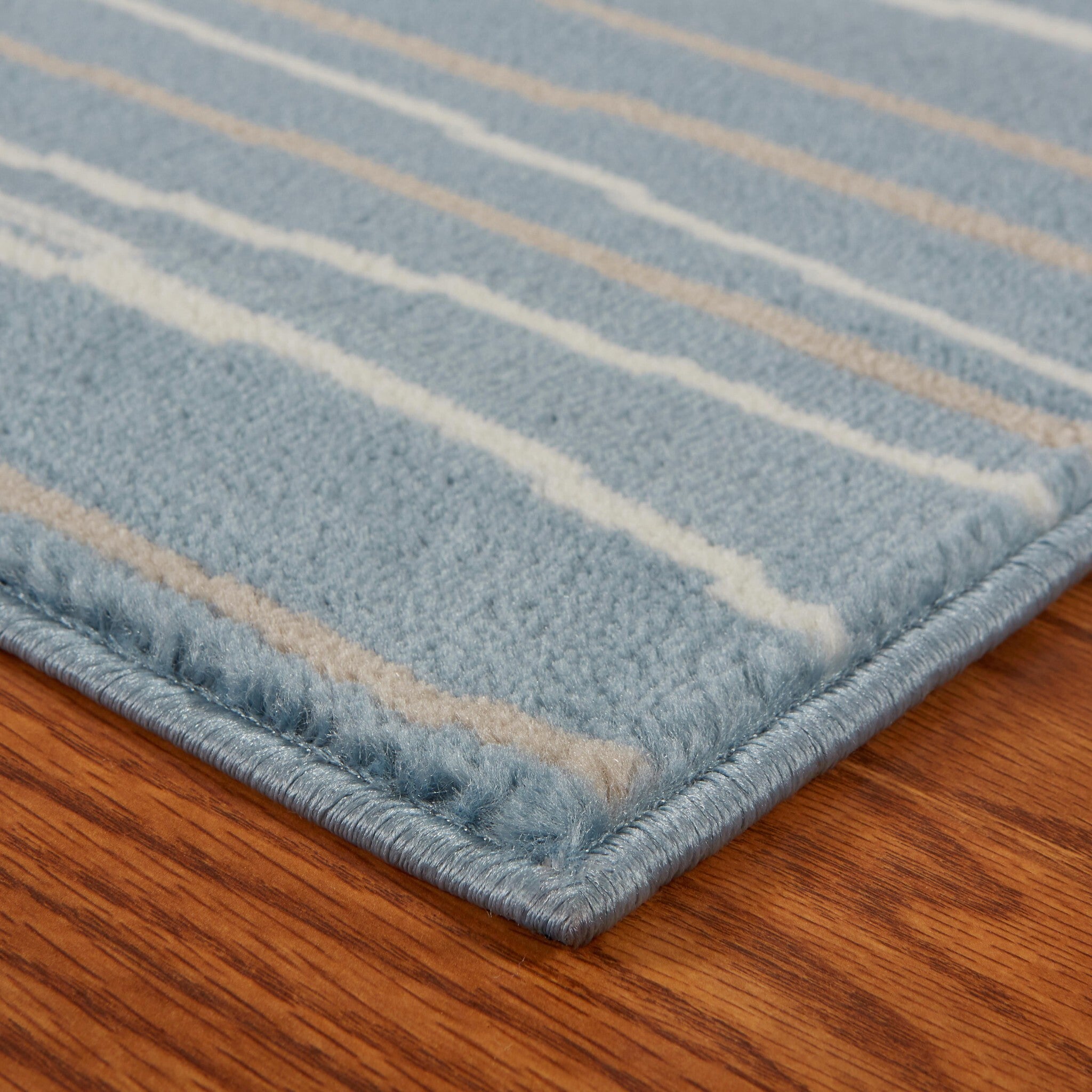 8' x 10' Blue Contemporary Waves Area Rug