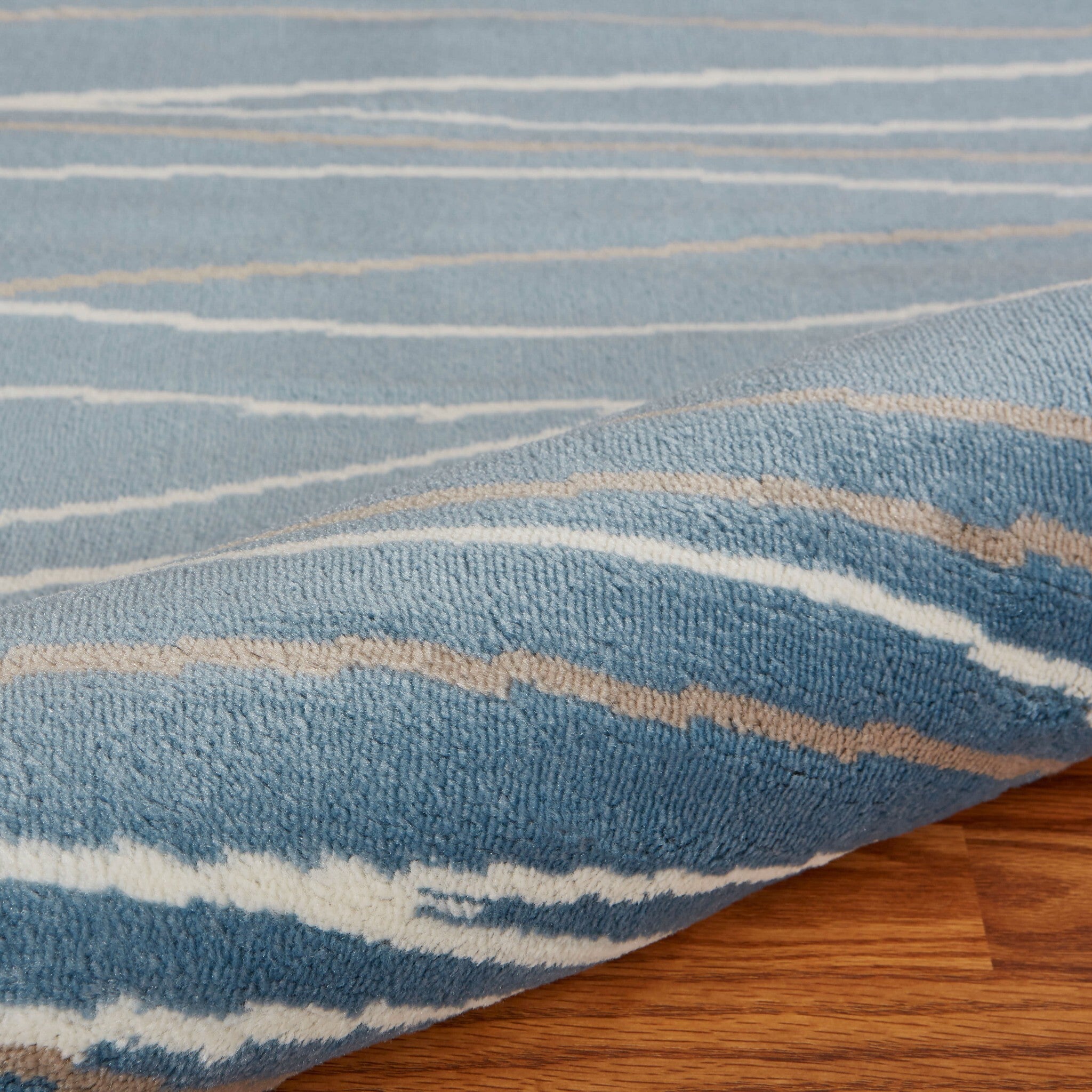 8' x 10' Blue Contemporary Waves Area Rug