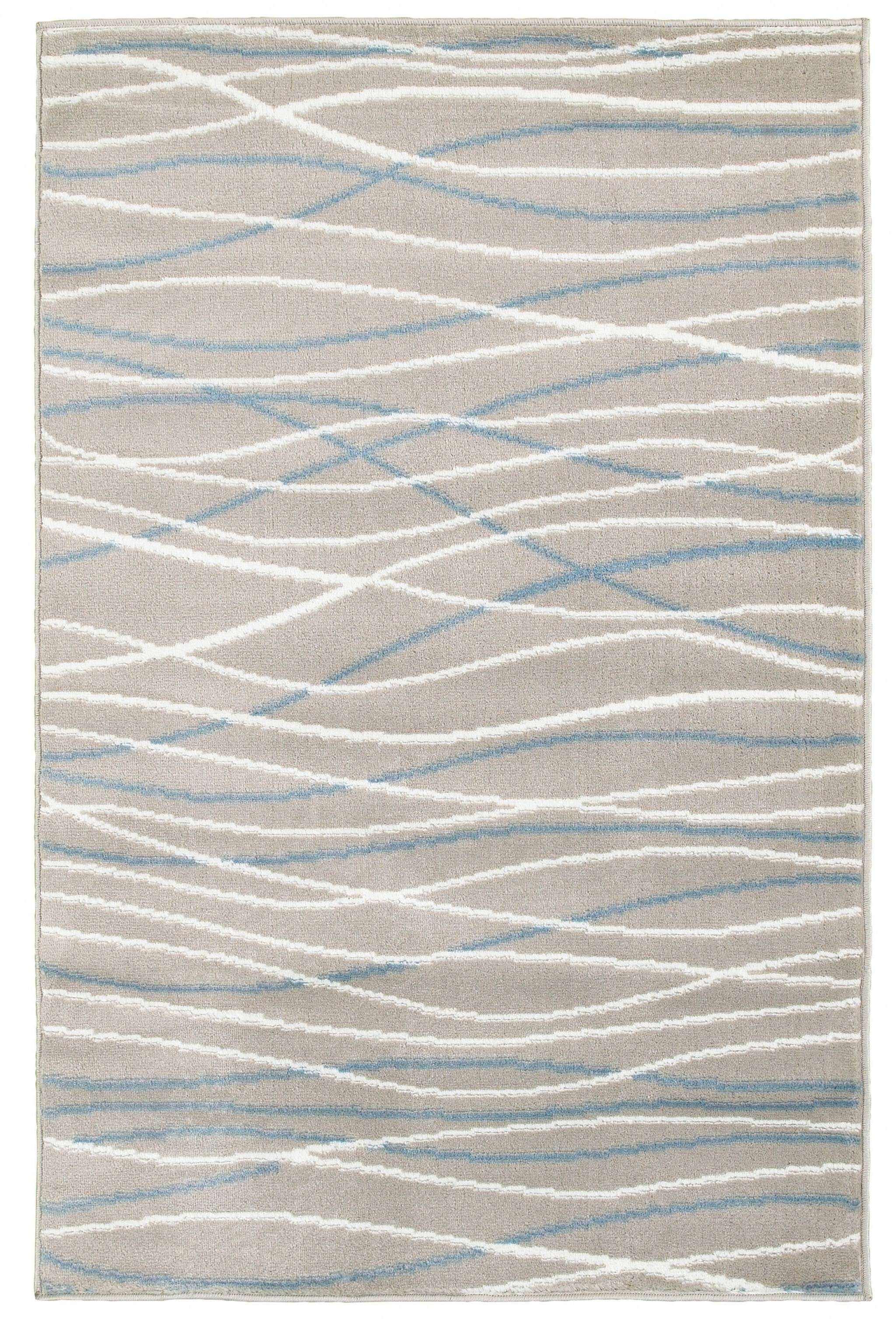 8' x 10' Gray Contemporary Waves Area Rug