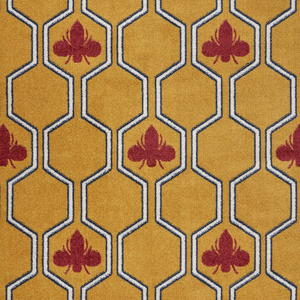 8' x 9' Yellow and Red Honey Bee Area Rug