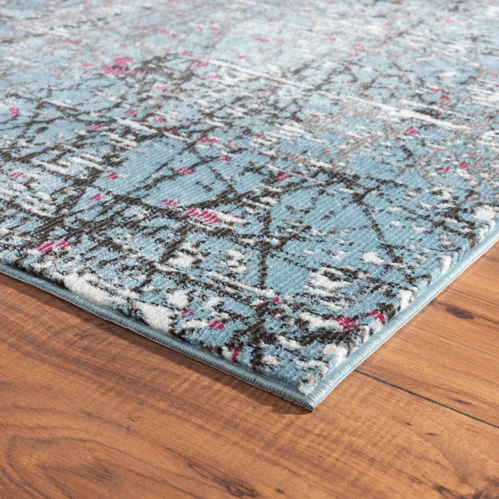 5' x 8' Blue Chaotic Strokes Area Rug