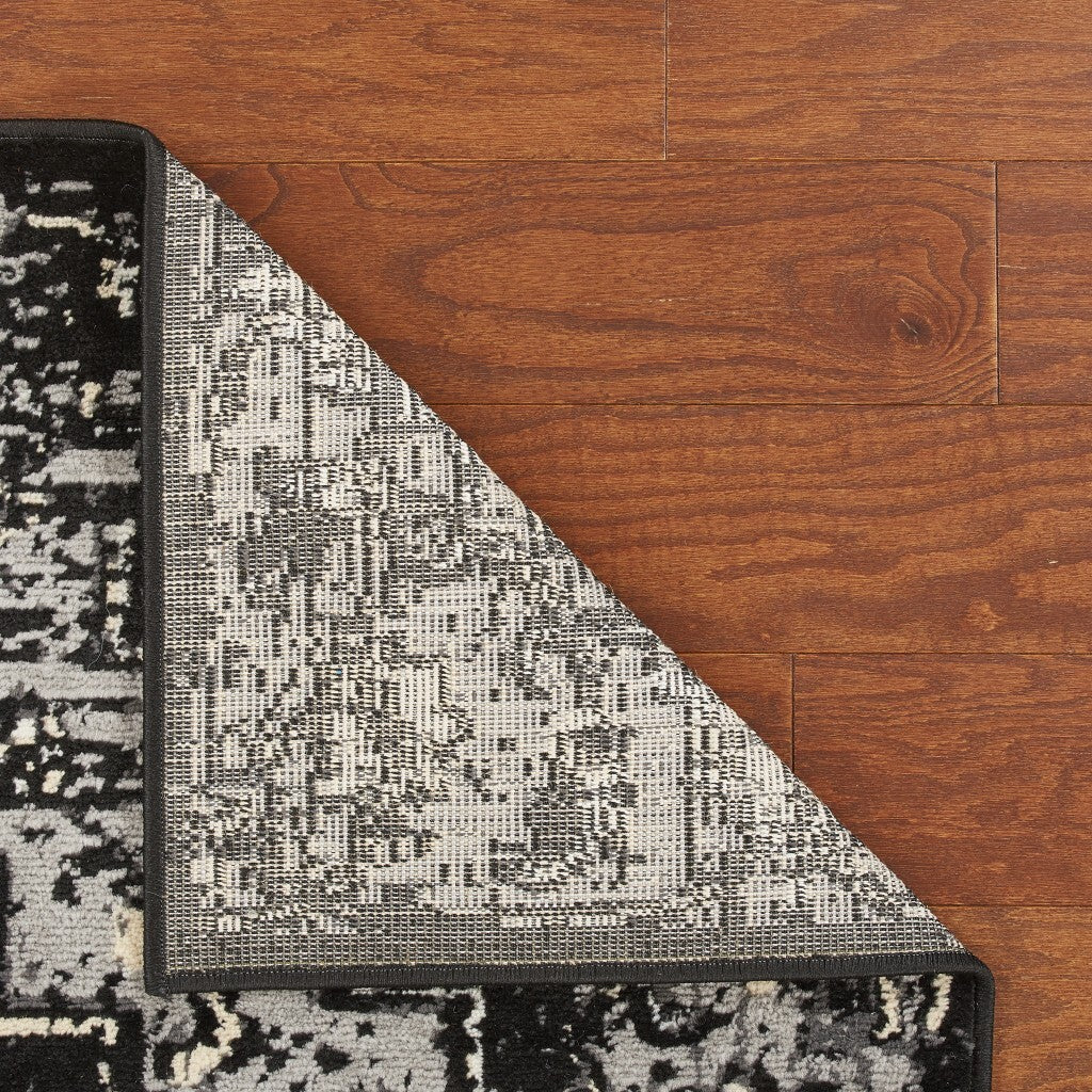 8' x 10' Black Medallion Oriental Area Rug