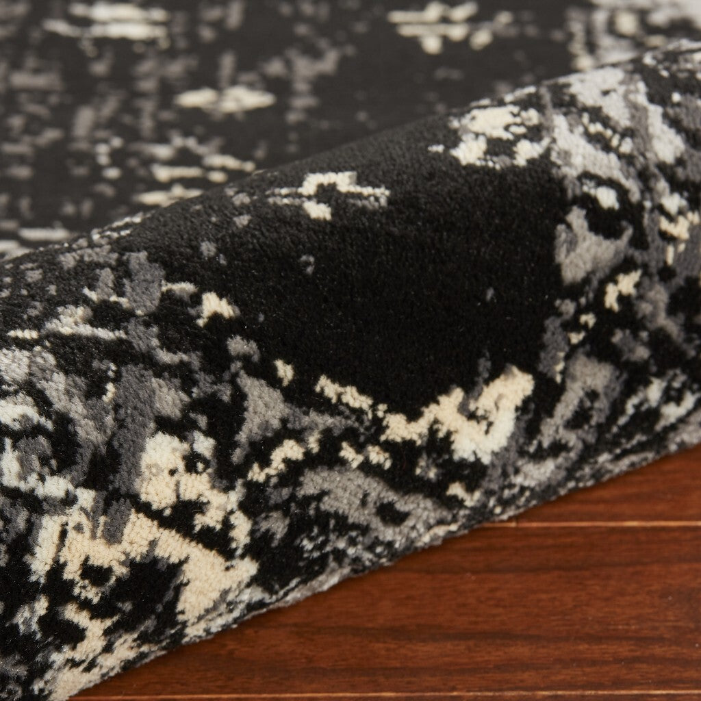 8' x 10' Black Medallion Oriental Area Rug