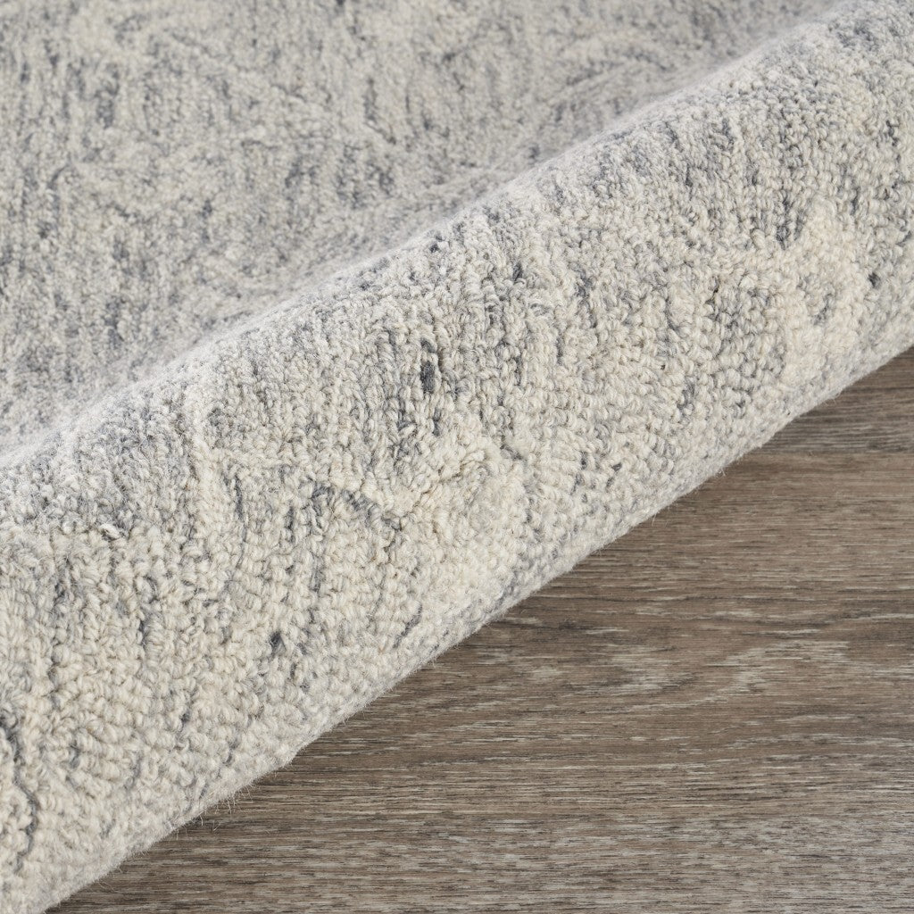 8' Round Gray Floral Finesse Area Rug
