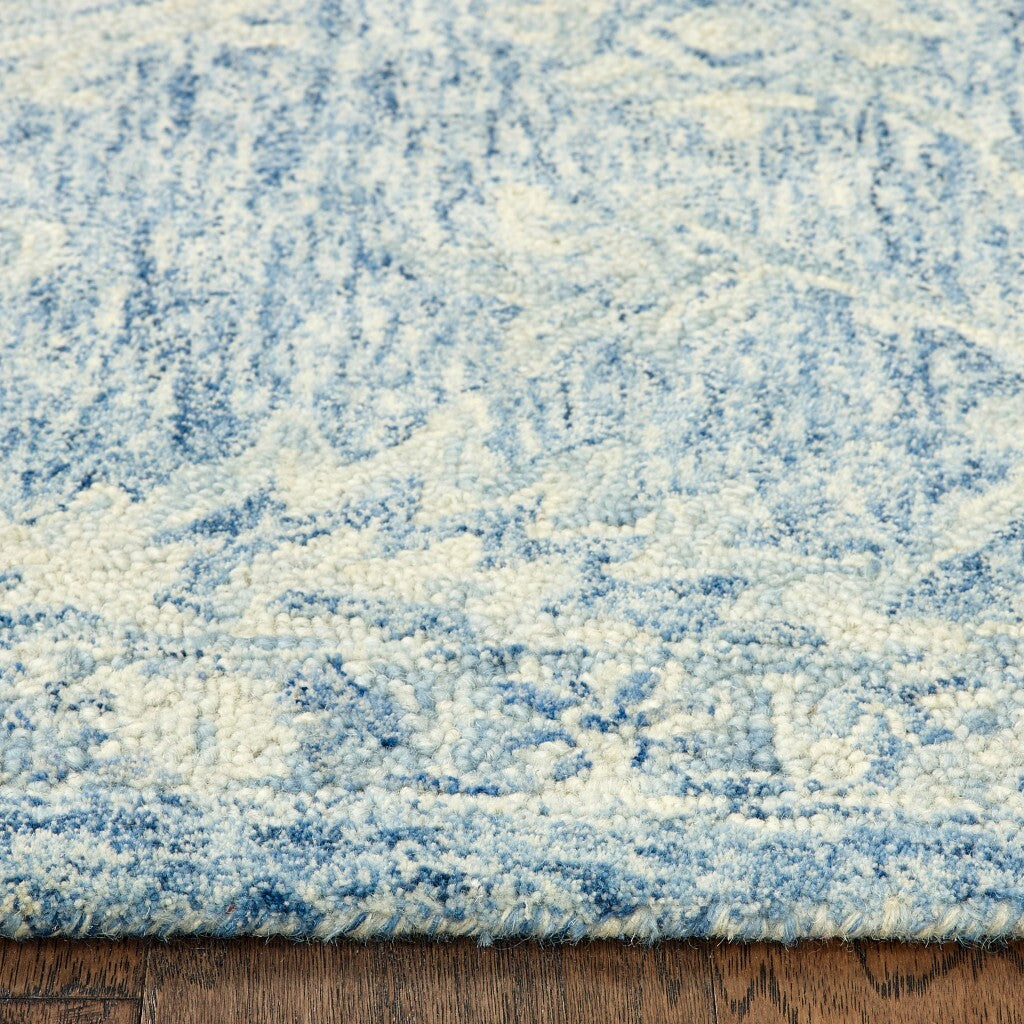 9' x 12' Blue and Ivory Interlacing Vines Area Rug
